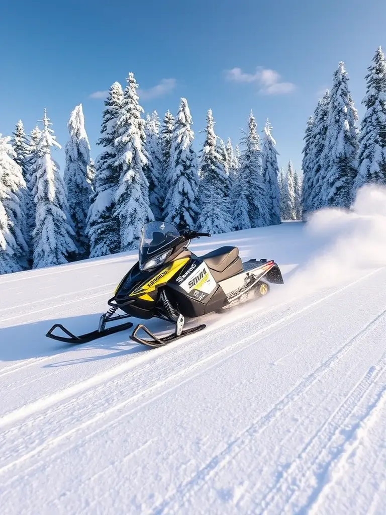 A photograph of a fleet of specialized transport vehicles (e.g., snowmobiles, all-terrain vehicles) moving equipment across a frozen Arctic landscape, highlighting their adaptability and utility.