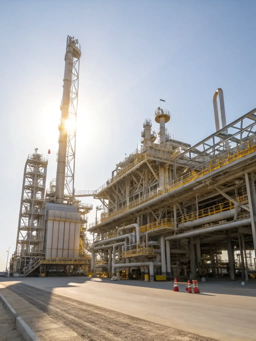 A photograph showcasing advanced climate control technology installed at an Arctic oil and gas facility, highlighting its energy efficiency and environmental benefits.