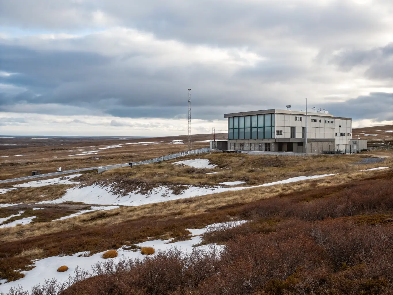 A detailed image of climate-control infrastructure designed for Arctic conditions, showcasing its energy efficiency and environmental sustainability.